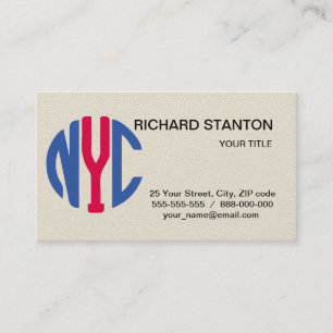 New York City monogram Visitkort