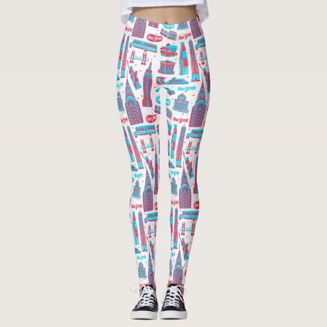New York City Mönster White Leggings (Framsida)