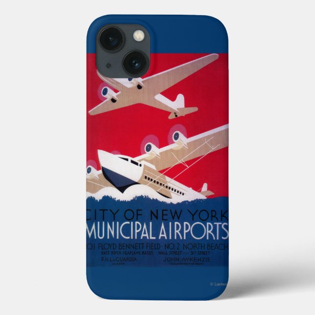 New York City Municipal Airport Vintage affisch (Baksida)