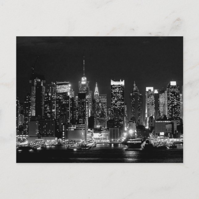 New York City Natt Vykort (Framsida)