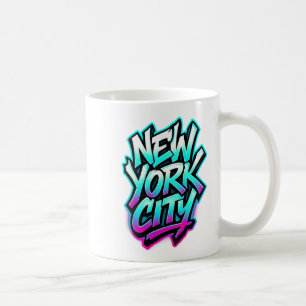 New York City Neon Graffiti Street Art Design Kaffemugg