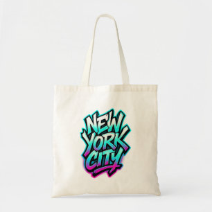 New York City Neon Graffiti Street Art Design Tygkasse