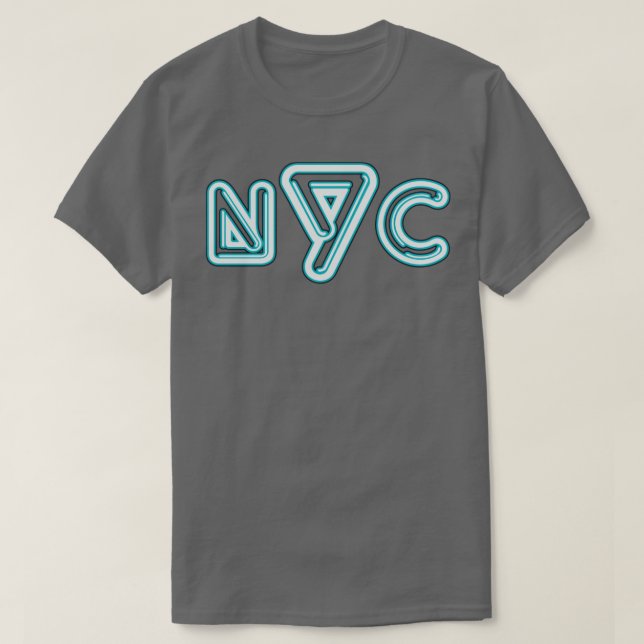 New York City Neon Sigtypografi T Shirt (Design framsida)