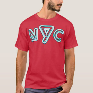 New York City Neon Sigtypografi T Shirt