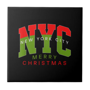 New York City New York God Jul Resa Present Kakelplatta