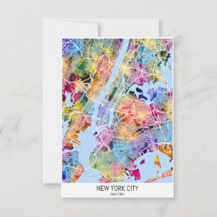 New York City New York Karta Tack Kort