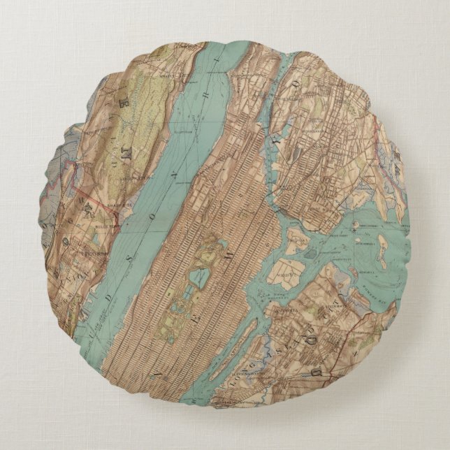 New York City New York Rund Kudde (Framsidan)