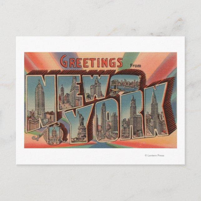 New York City, New York - Stora Brev Scenes 2 Vykort (Framsida)