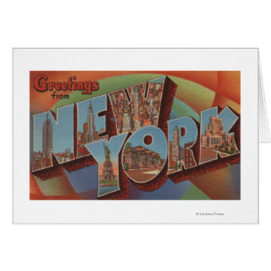 New York City New York - stora brevplatser 3 Hälsningskort