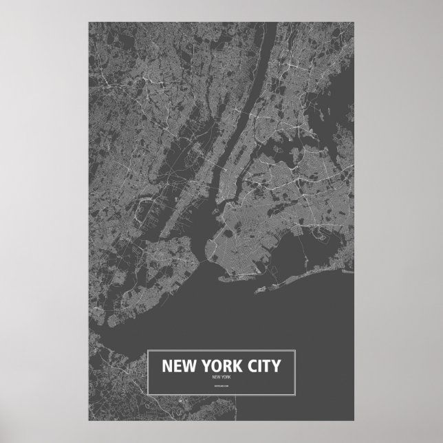 New York City, New York (vit på svart) Poster (Framsidan)