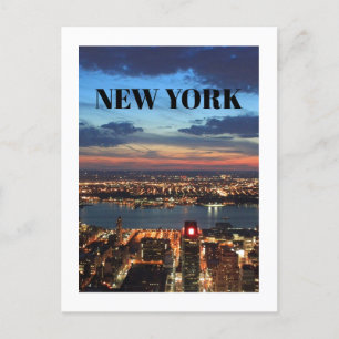 New York City Newyork Skyline Byggnad Night Himlar Vykort