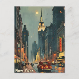 New York City Night Empire state Elegance Vintage Vykort