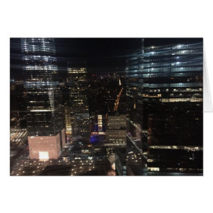 New York City Night NYC Manhattan Skyline Photo Hälsningskort