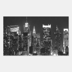 New York City Night Rektangulärt Klistermärke