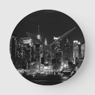 New York City Night Rund Klocka