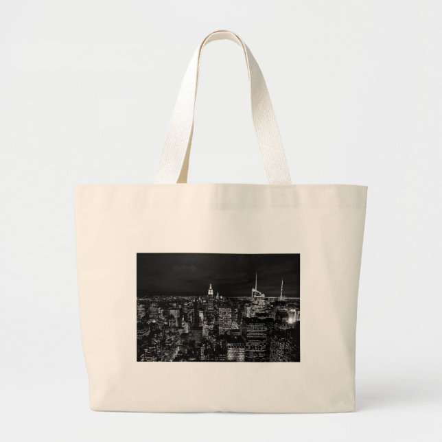 New York City Night Skyline Jumbo Tygkasse (Framsidan)
