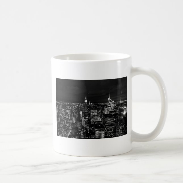 New York City Night Skyline Kaffemugg (Höger)