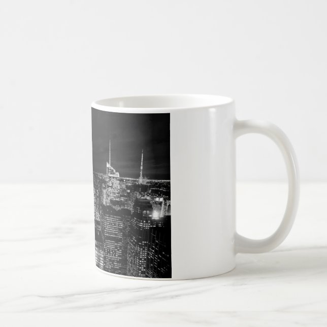 New York City Night Skyline Kaffemugg (Höger)