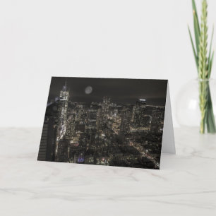 New York City Night Skyline Kort