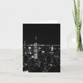 New York City Night Skyline-mappat gratulationskor Kort