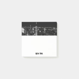 New York City Night Skyline Square Post-it Block