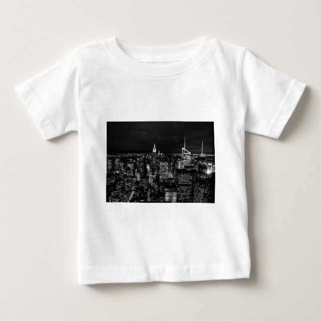 New York City Night Skyline Tee Shirt (Framsida)