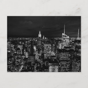 New York City Night Skyline Vykort