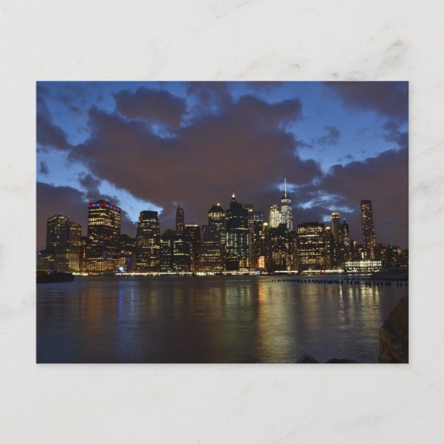 New York City Night Skyline Vykort (Framsida)