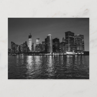 New York City Night Skyline Vykort