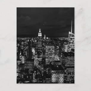 New York City Night Skyline Vykort