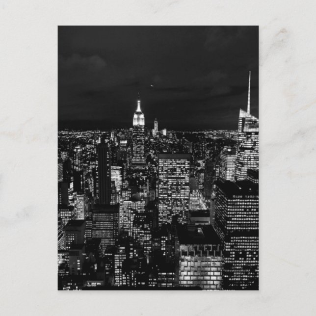 New York City Night Skyline Vykort (Framsida)