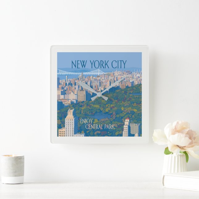 New York City | Njut av Centralparken Fyrkantig Klocka (Hem)