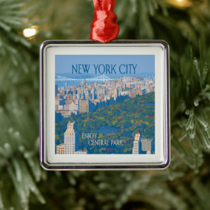 New York City Njut av Centralparken Julgransprydnad Metall