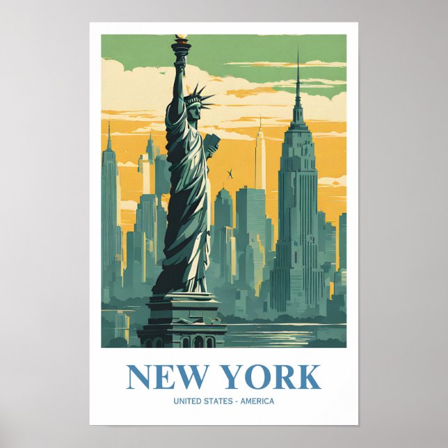 New York City Nostalgic Travel Poster (Framsidan)