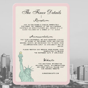 New York City NY Bröllop detaljer infogande Tilläggskort