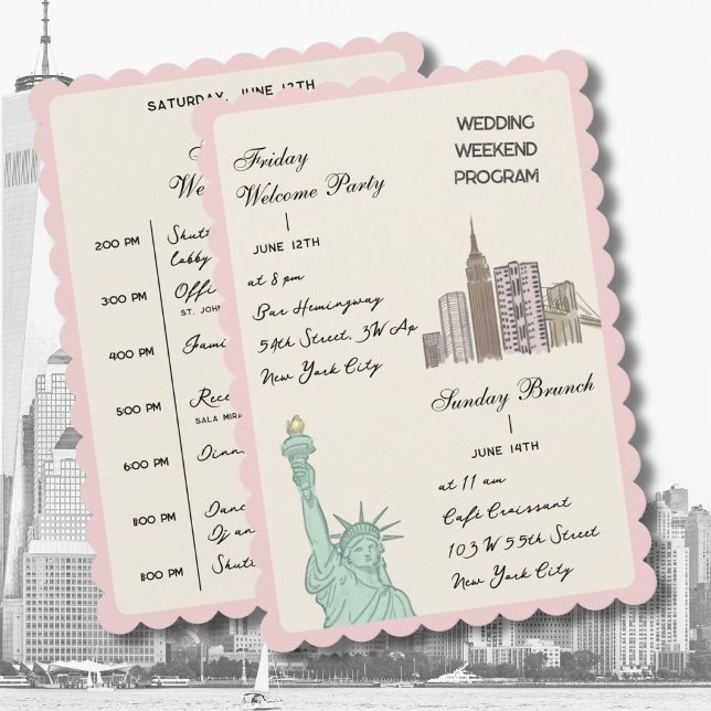 New York City NY Bröllopsitinerary helg Program (Skapare uppladdad)