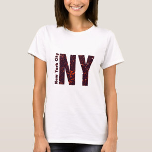 New York City NY Leting Typografi T Shirt