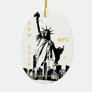 New York City Ny Nyc Frihetsgudinnan Julgransprydnad Keramik