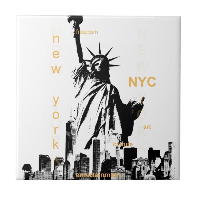 New York City Ny Nyc Frihetsgudinnan Kakelplatta (Framsidan)