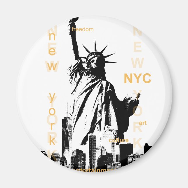 New York City Ny Nyc Frihetsgudinnan Magnet (Framsidan)