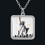 New York City Ny Nyc Frihetsgudinnan Silverpläterat Halsband<br><div class="desc">New York City Ny Nyc Frihetsgudinnan</div>