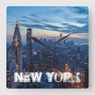 New York City, NY, USA Fyrkantig Klocka