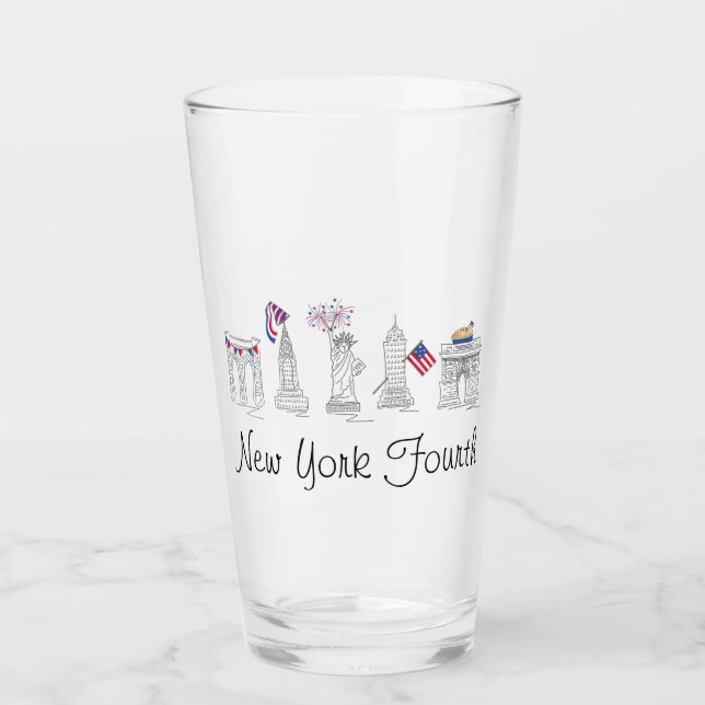 New York City NYC 4:e juli Landmarks Glaskopp (Framsida)