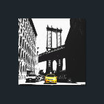New York City Nyc Brooklyn Bridge Gult Taxi Canvastryck<br><div class="desc">New York City Nyc Brooklyn Bridge Gult Taxi Pop Art Canvas Art Print.</div>