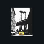 New York City Nyc Brooklyn Bridge Gult Taxi Canvastryck<br><div class="desc">New York City Nyc Brooklyn Bridge Gult Taxi Pop Art Canvas Art Print.</div>