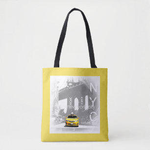 New York City Nyc Brooklyn Gult Taxi Elegant Tygkasse