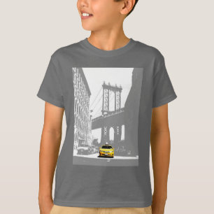 New York City Nyc Brooklyn Gult Taxi Kids Boys T Shirt