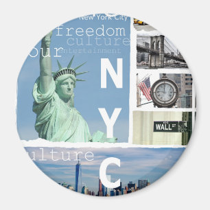 New York City Nyc Elegant Modern mallcirkel Magnet
