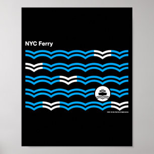New York City Nyc Färja Vågor Swea _1 Poster