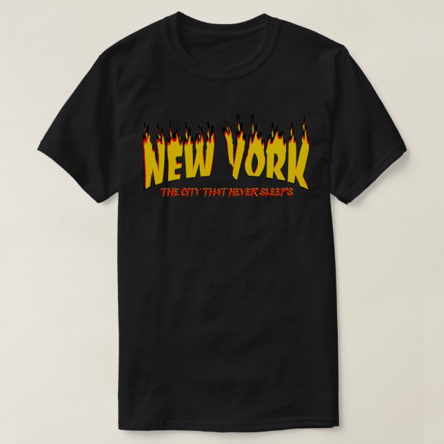 New York City NYC Flames Classic T Shirt (Design framsida)
